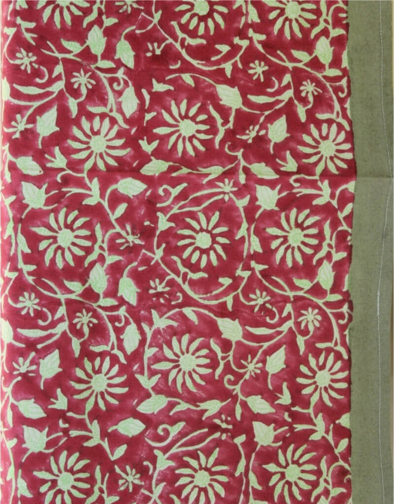 Table cover folded showing pattern repeat of hand block print | Myyra Jaipur