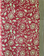 Table cover folded showing pattern repeat of hand block print | Myyra Jaipur