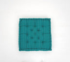 Close-up of hand block print on organic cotton floor cushion | Myyra Jaipur