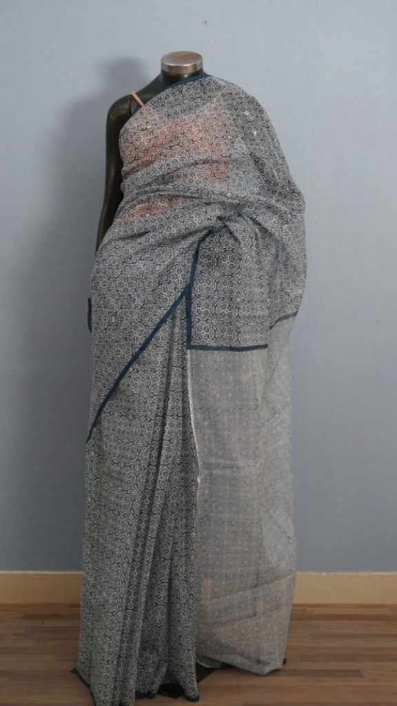Saree Hand Block Printed Cotton