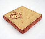 Hand block printed organic cotton floor cushion | Myyra Jaipur
