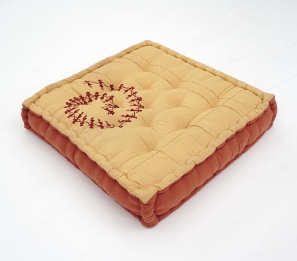 Hand block printed organic cotton floor cushion | Myyra Jaipur