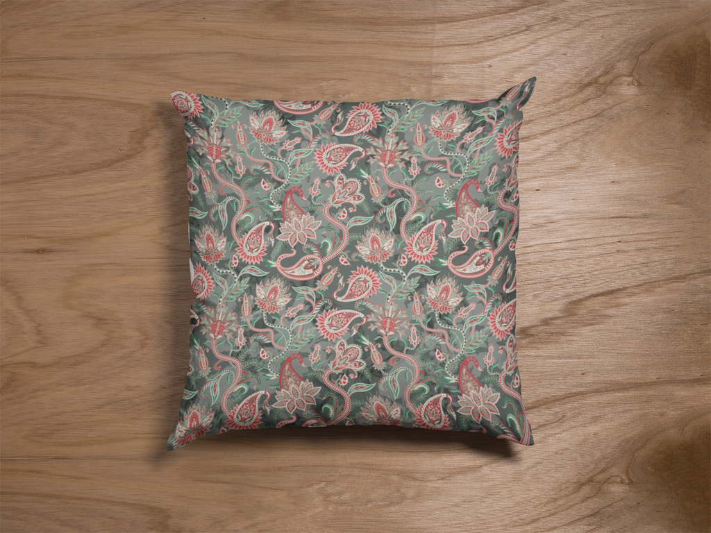Pair of digital printed cushion covers #70 styled view | Myyra Jaipur