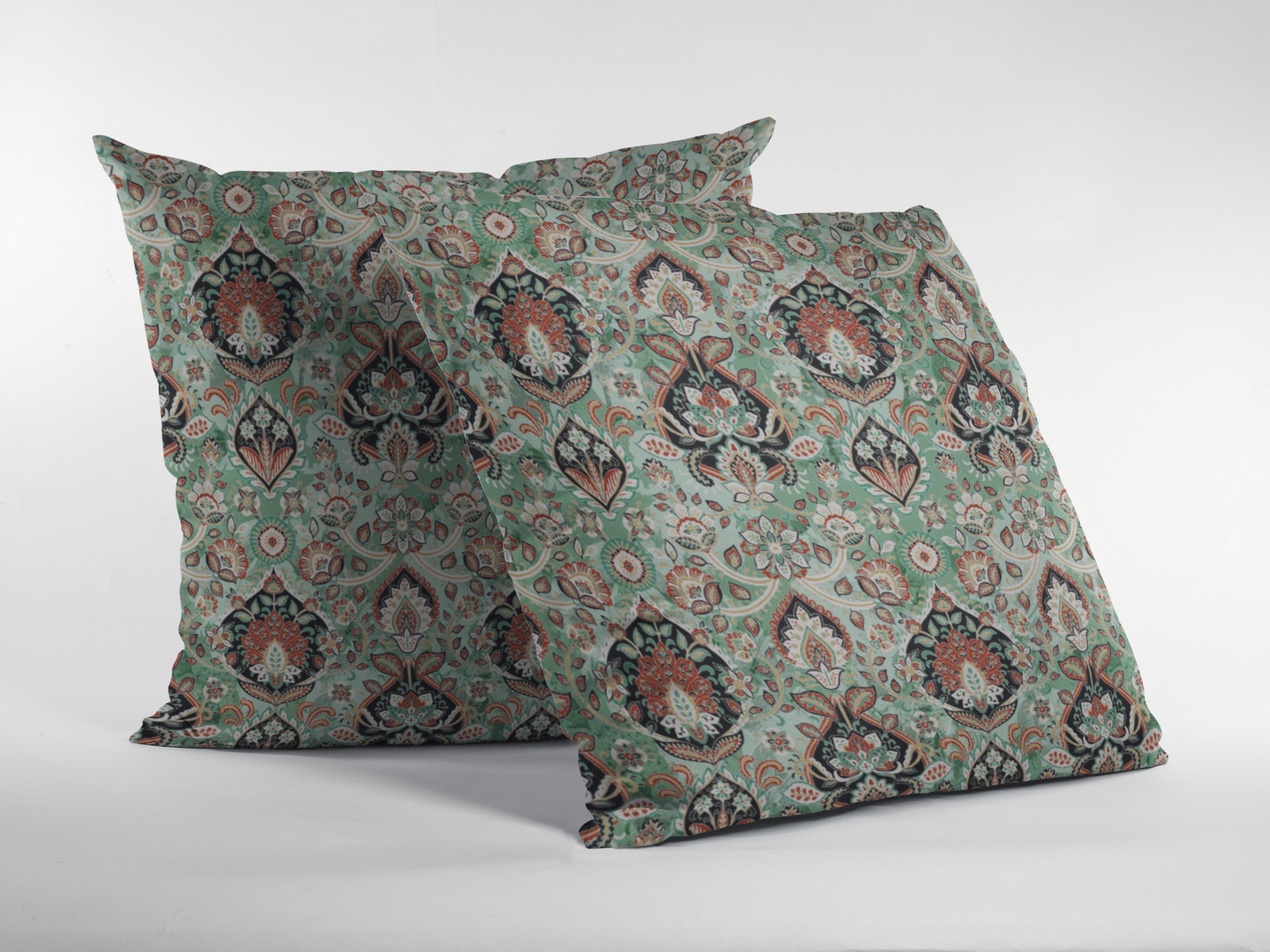 Pair of digital printed cushion covers #71 styled view | Myyra Jaipur