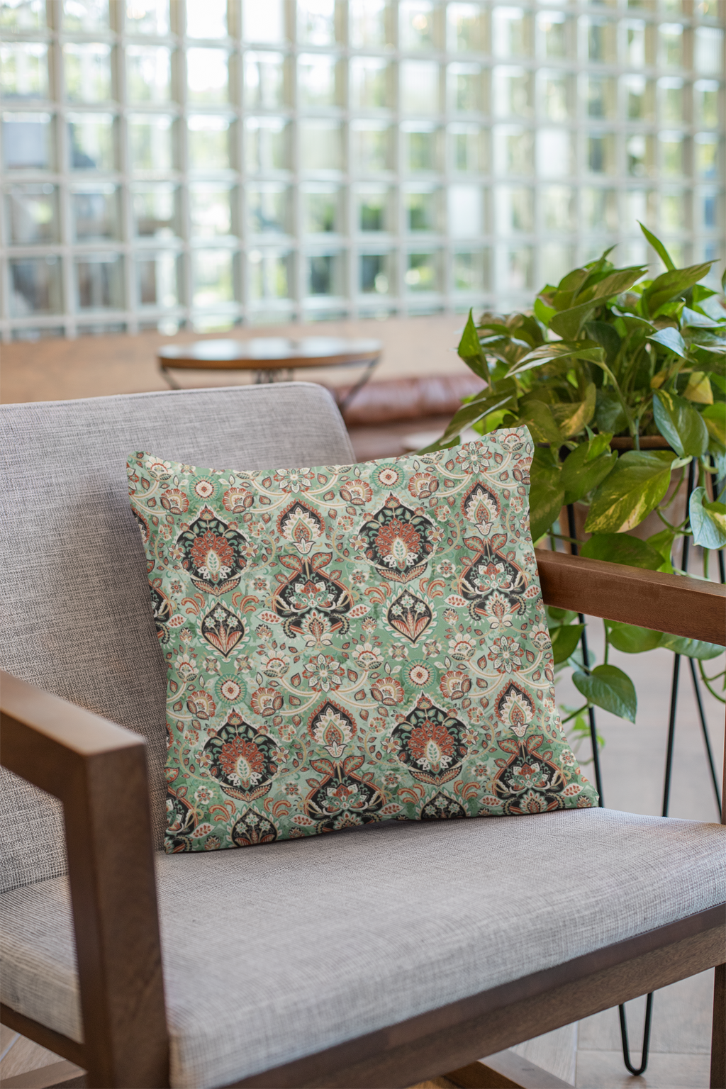 Lifestyle view of digital printed cushion cover #71 | Myyra Jaipur