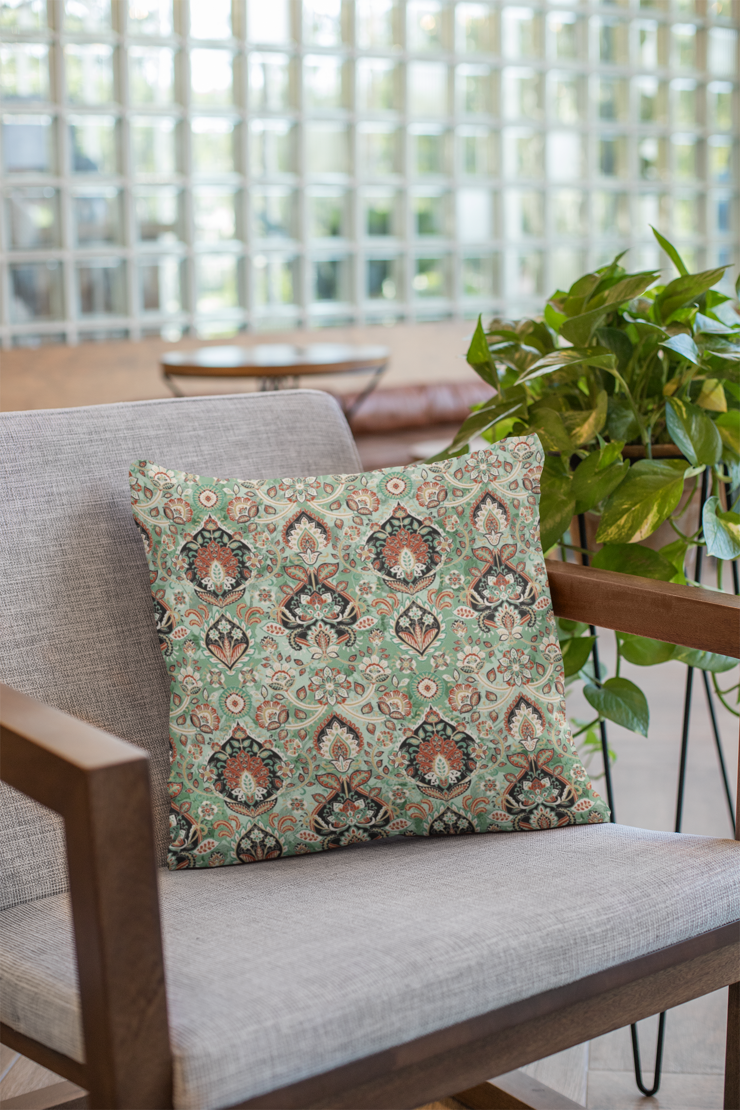 Lifestyle view of digital printed cushion cover #71 | Myyra Jaipur