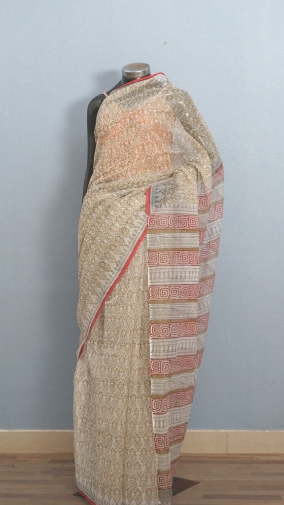 Saree Hand Block Printed Cotton