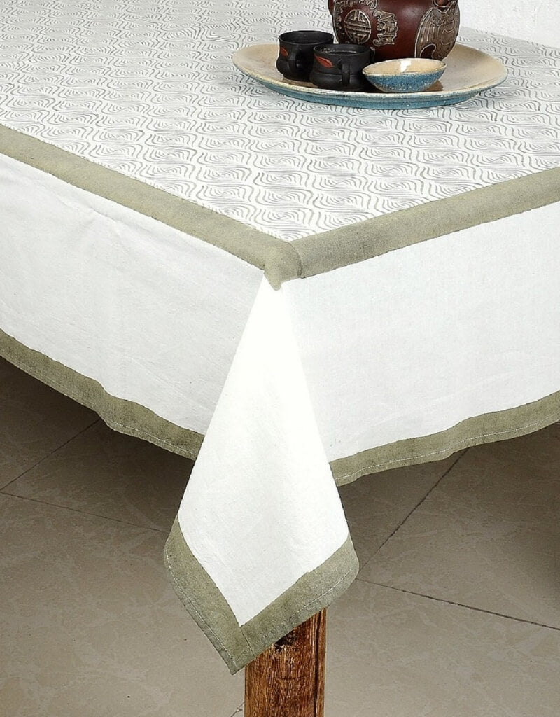 Hand block printed organic cotton table cover | Myyra Jaipur