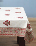 Hand block printed organic cotton table cover | Myyra Jaipur