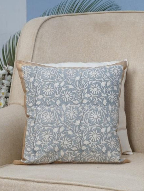 Hand block printed organic cotton cushion cover | Myyra Jaipur