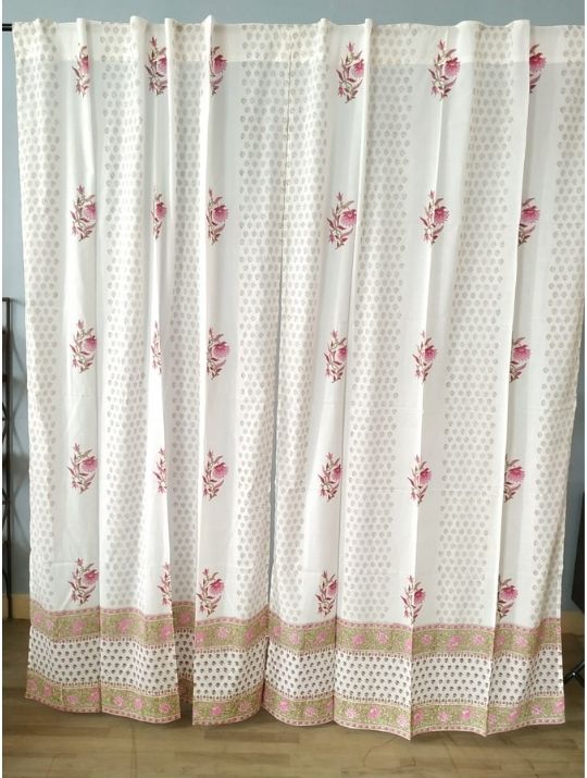Hand block printed organic cotton curtain from Jaipur | Myyra