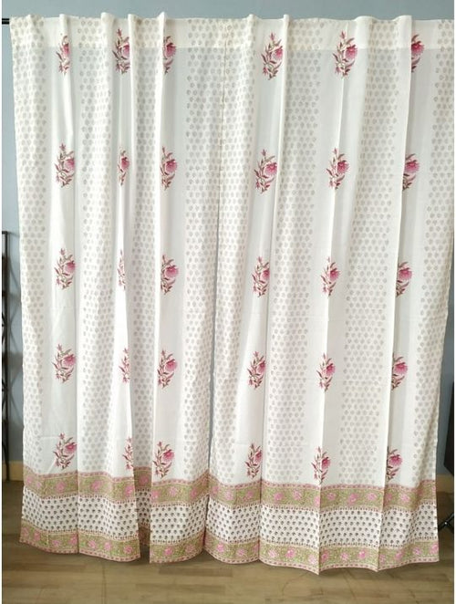 Hand block printed organic cotton curtain from Jaipur | Myyra