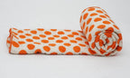 Close-up of hand block print on organic cotton quilt | Myyra Jaipur