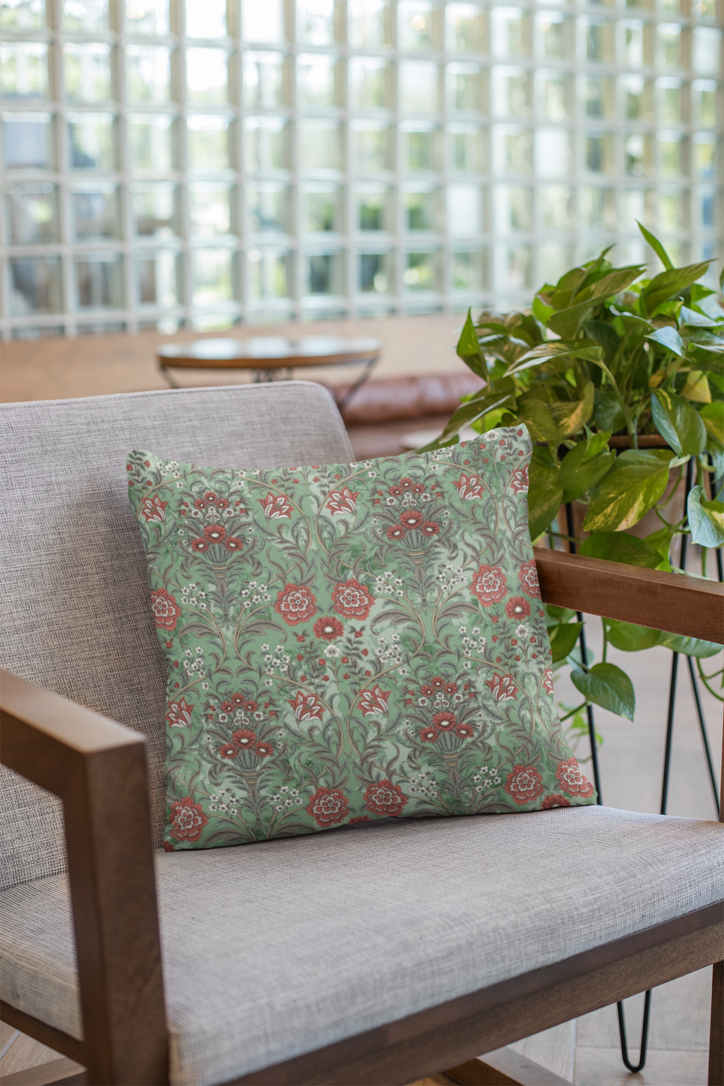 Close-up of digital print on cushion cover #73 | Myyra Jaipur