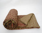 Styled view of hand block printed organic cotton quilt | Myyra Jaipur