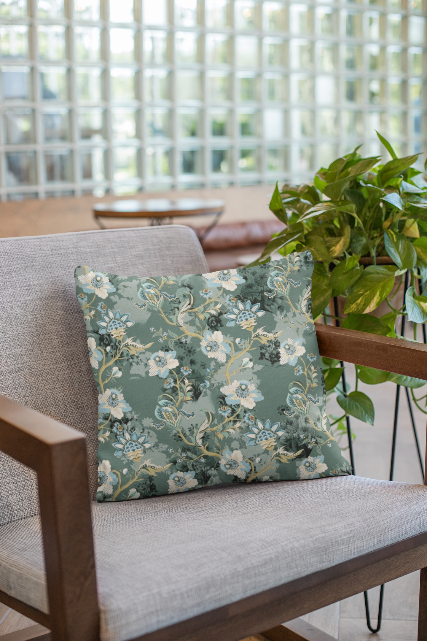 Pair of digital printed cushion covers #75 styled view | Myyra Jaipur