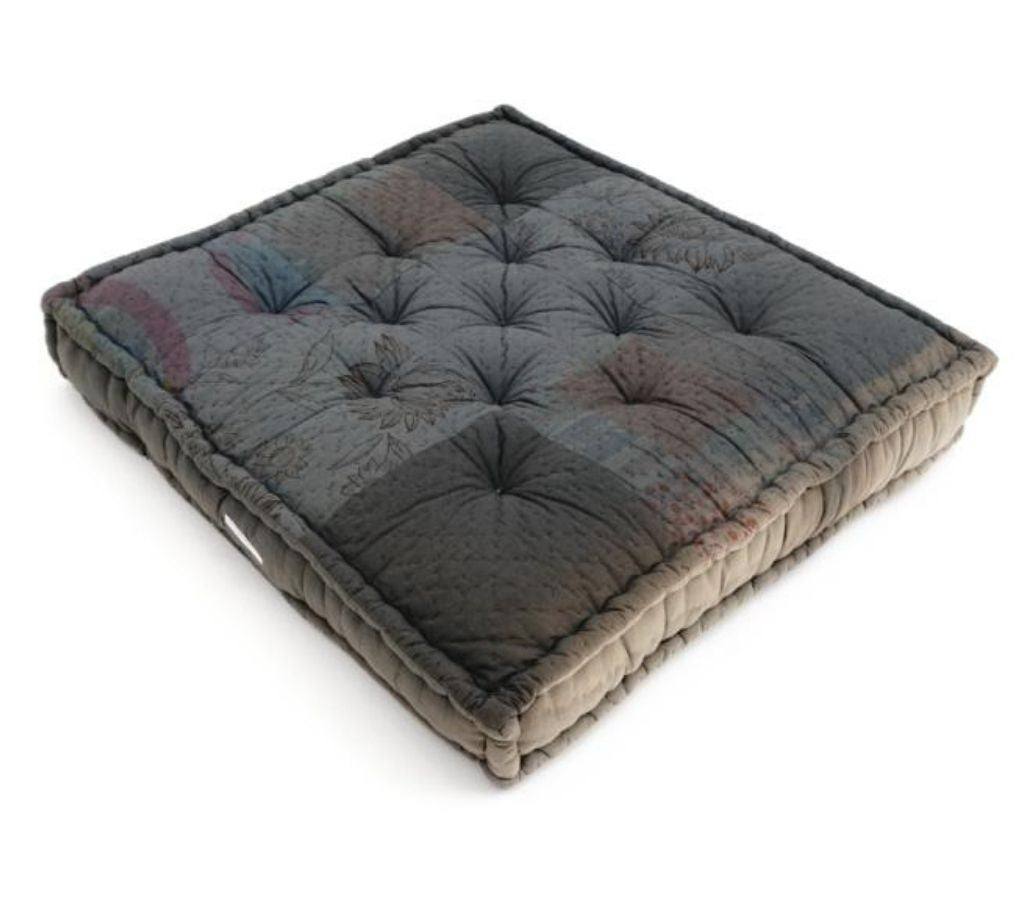 Hand block printed organic cotton floor cushion | Myyra Jaipur