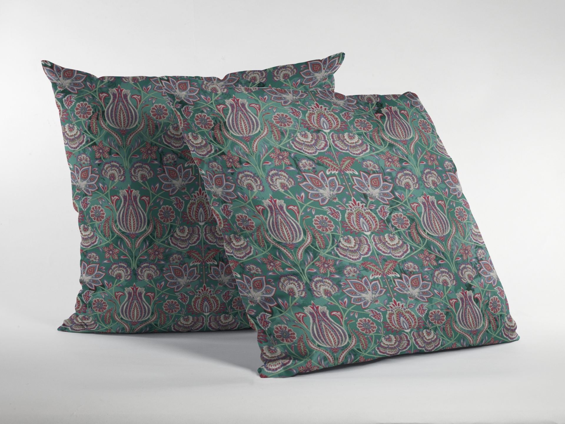 Pair of digital printed cushion covers #76 styled view | Myyra Jaipur