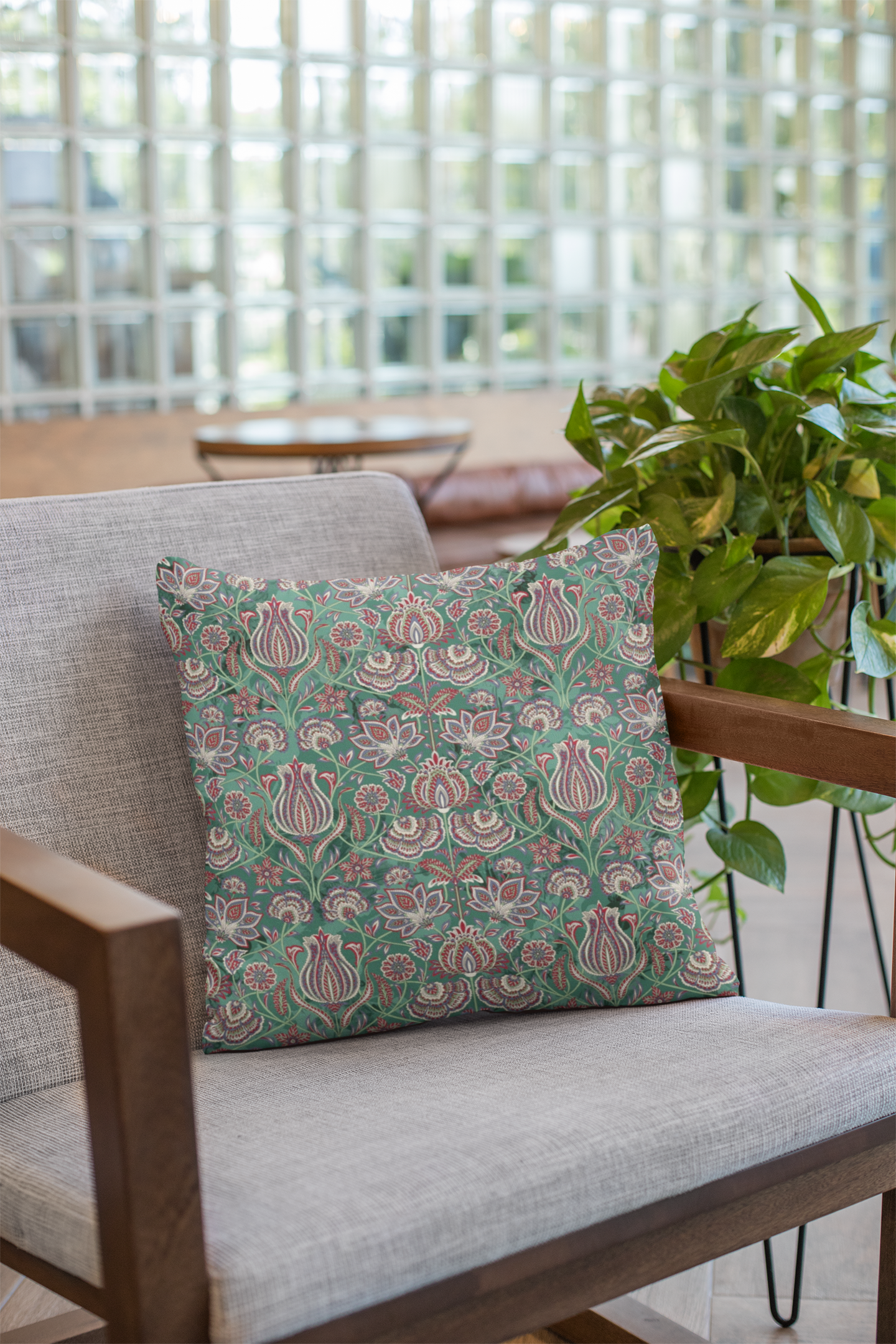 Lifestyle view of digital printed cushion cover #76 | Myyra Jaipur