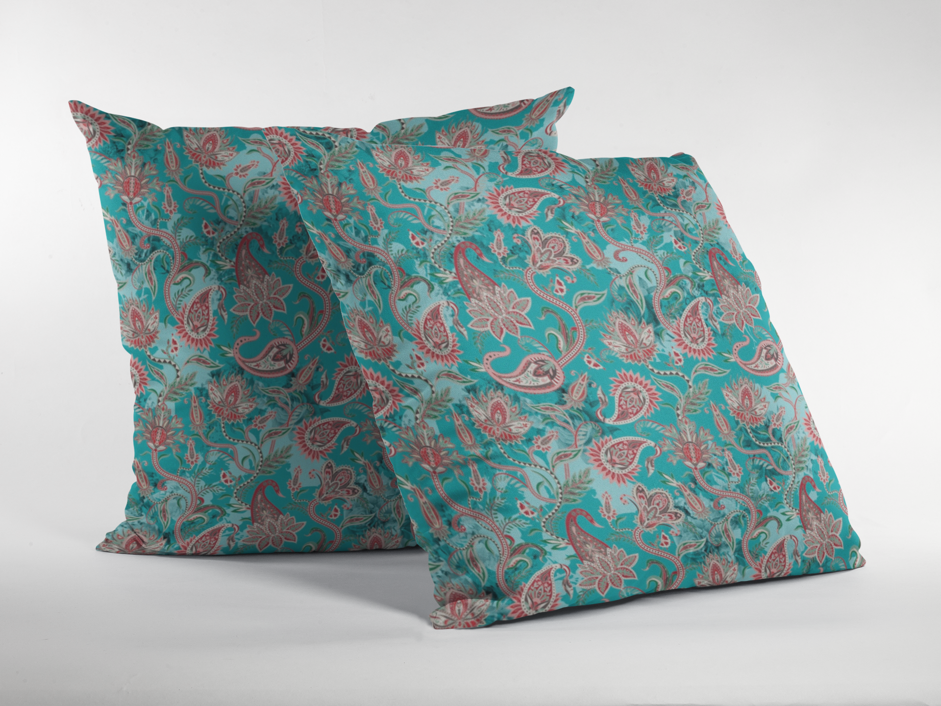 Pair of digital printed cushion covers #86 styled view | Myyra Jaipur