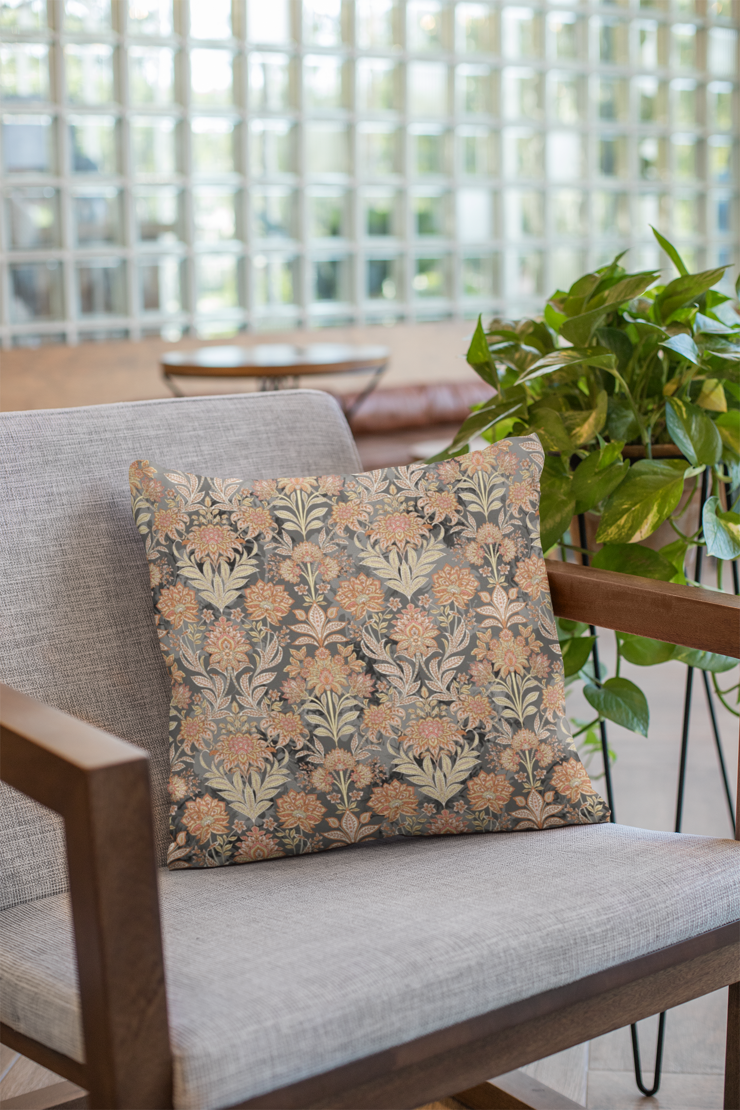 Pair of digital printed cushion covers #87 styled view | Myyra Jaipur