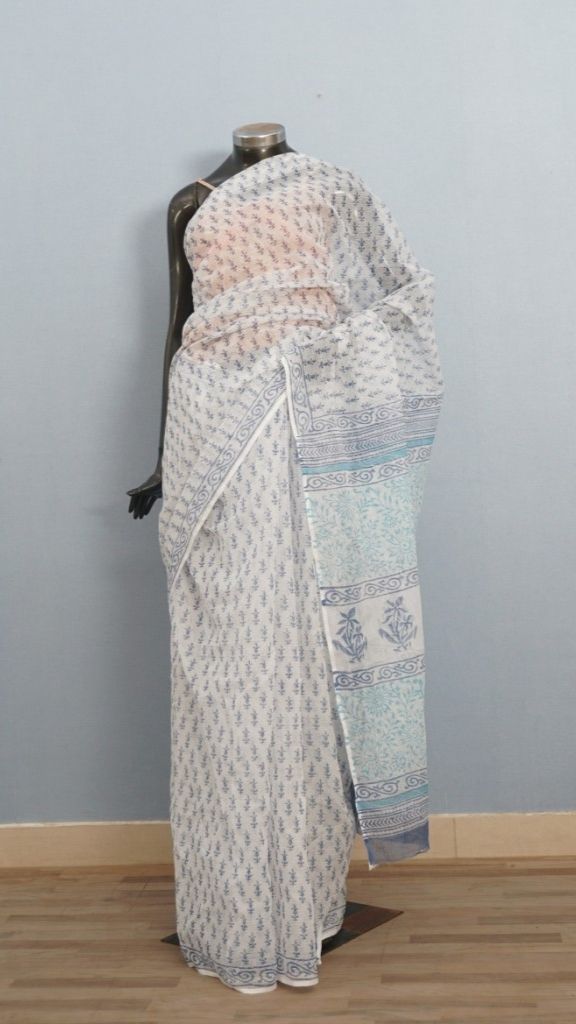Saree Hand Block Printed Cotton