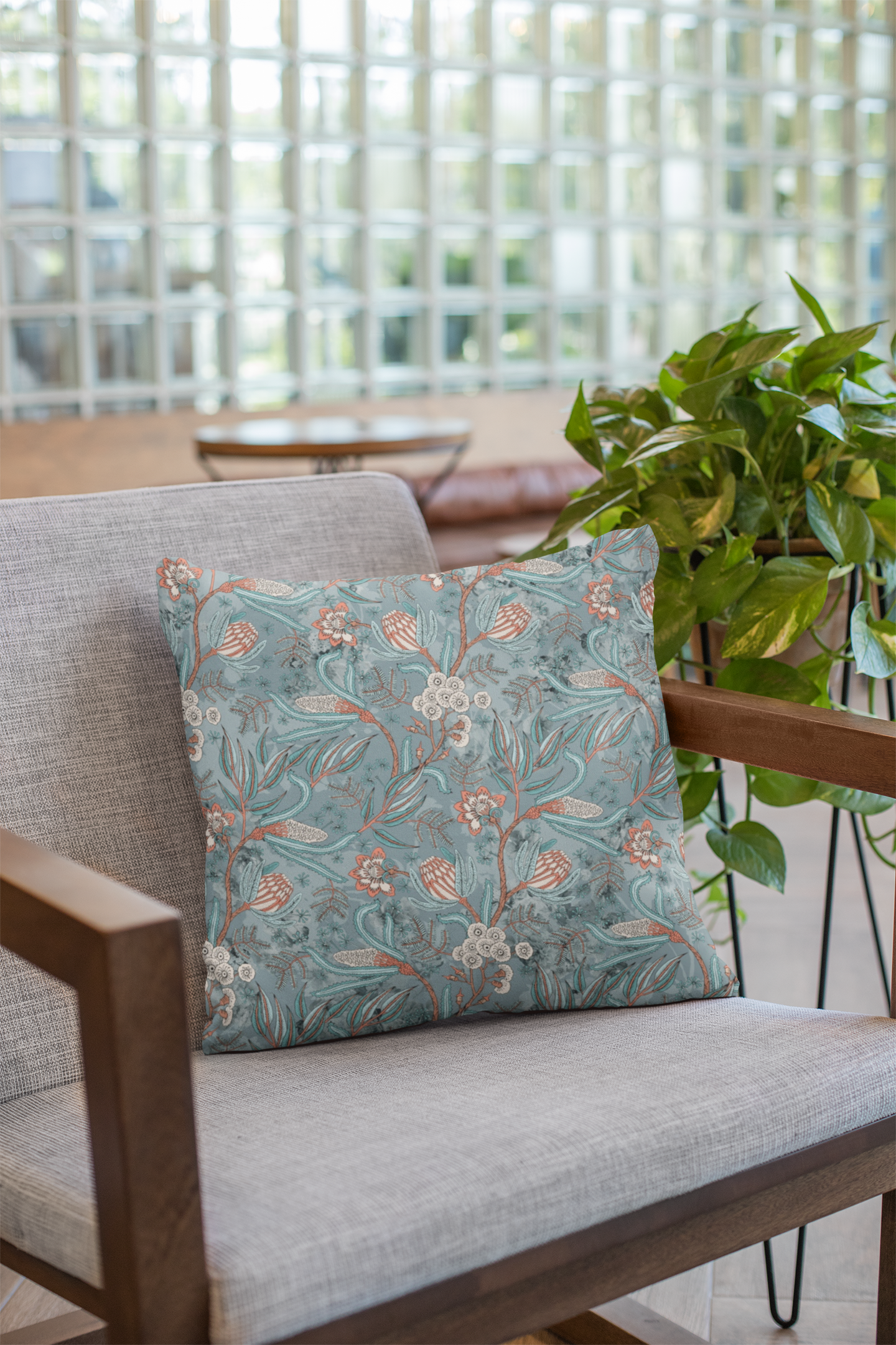 Close-up of digital print on cushion cover #81 | Myyra Jaipur