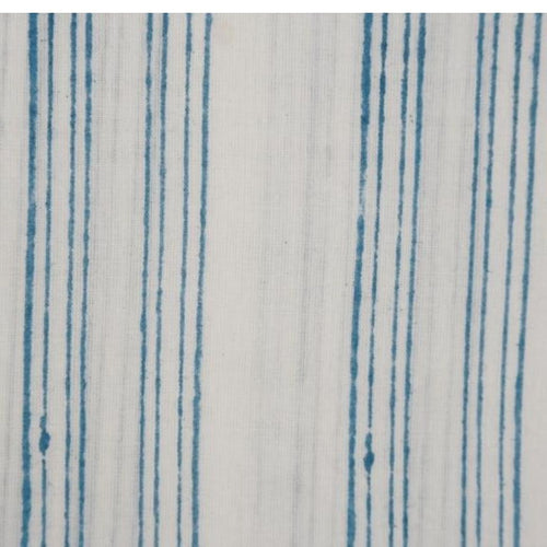 Close-up of hand block print on organic cotton running fabric | Myyra Jaipur