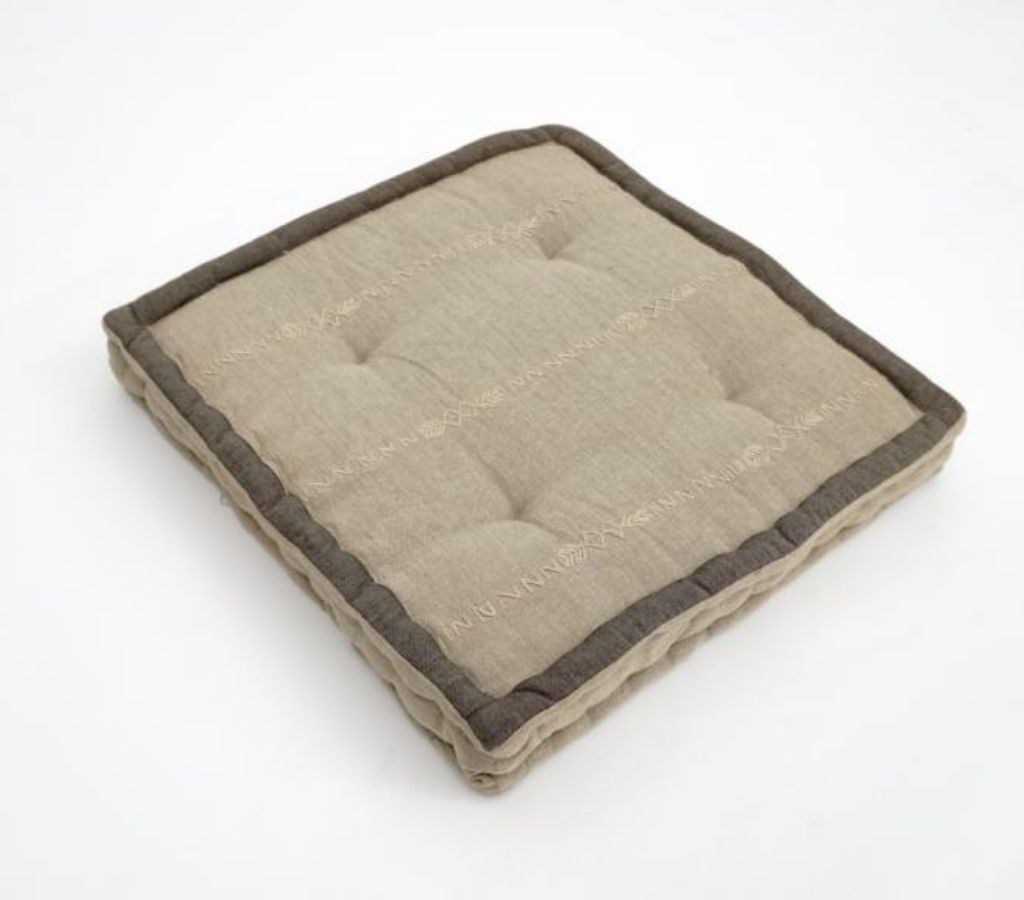 Hand block printed organic cotton floor cushion | Myyra Jaipur