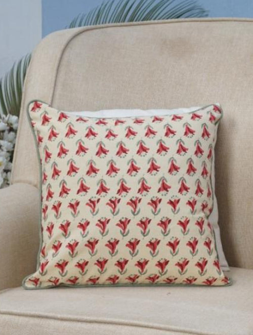 Hand block printed organic cotton cushion cover | Myyra Jaipur