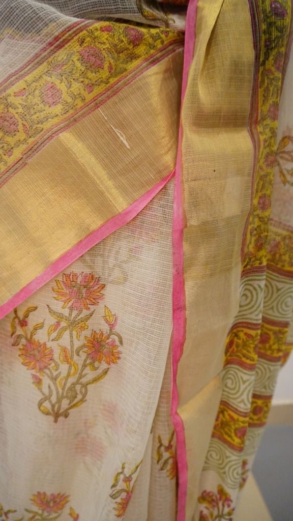 Saree Hand Block Printed Cotton