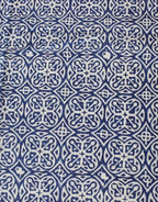 Table cover folded showing pattern repeat of hand block print | Myyra Jaipur