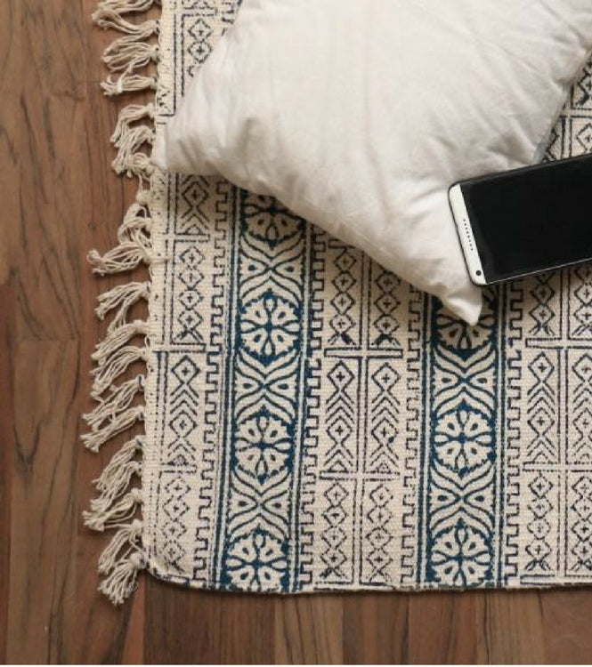 Rugs Hand Block Printed Cotton - MYYRA