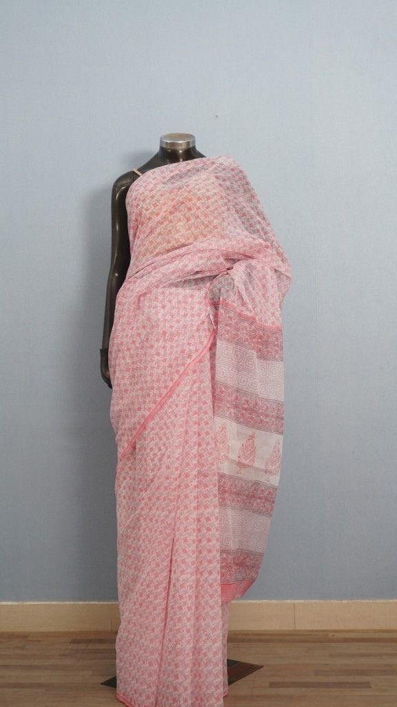 Saree Hand Block Printed Cotton