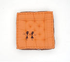 Floor cushion folded showing pattern repeat of hand block print | Myyra Jaipur