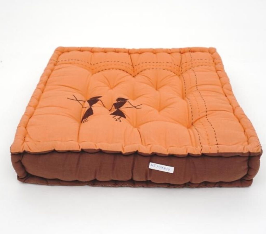Floor cushion styled view from Myyra Jaipur