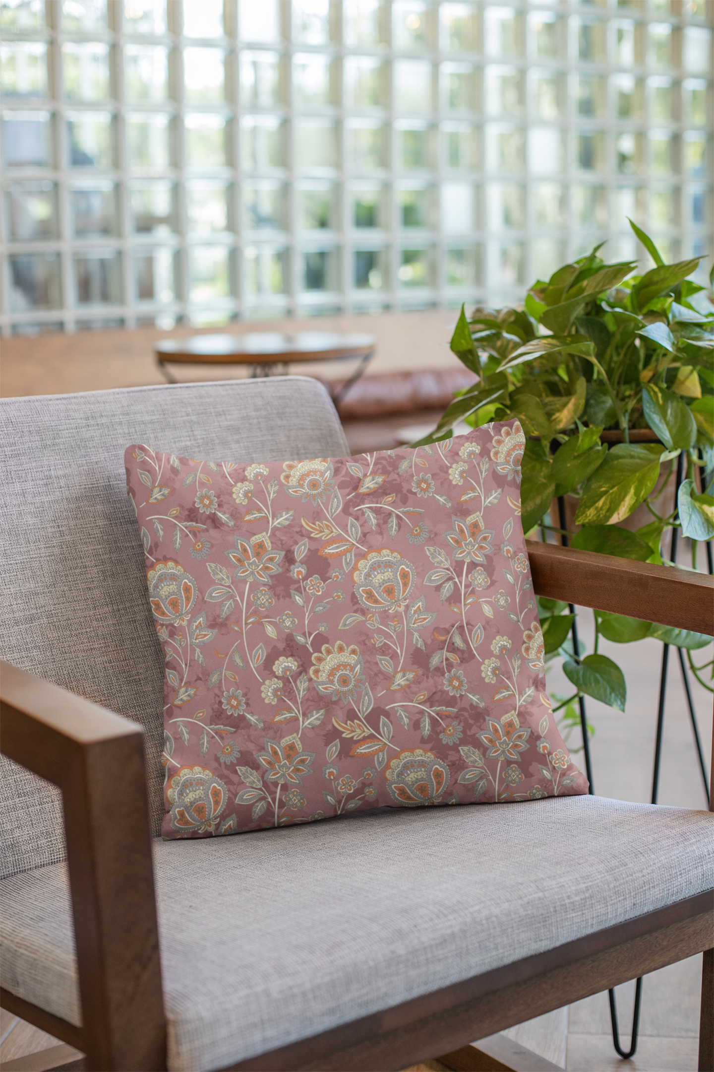 Pair of digital printed cushion covers #97 styled view | Myyra Jaipur