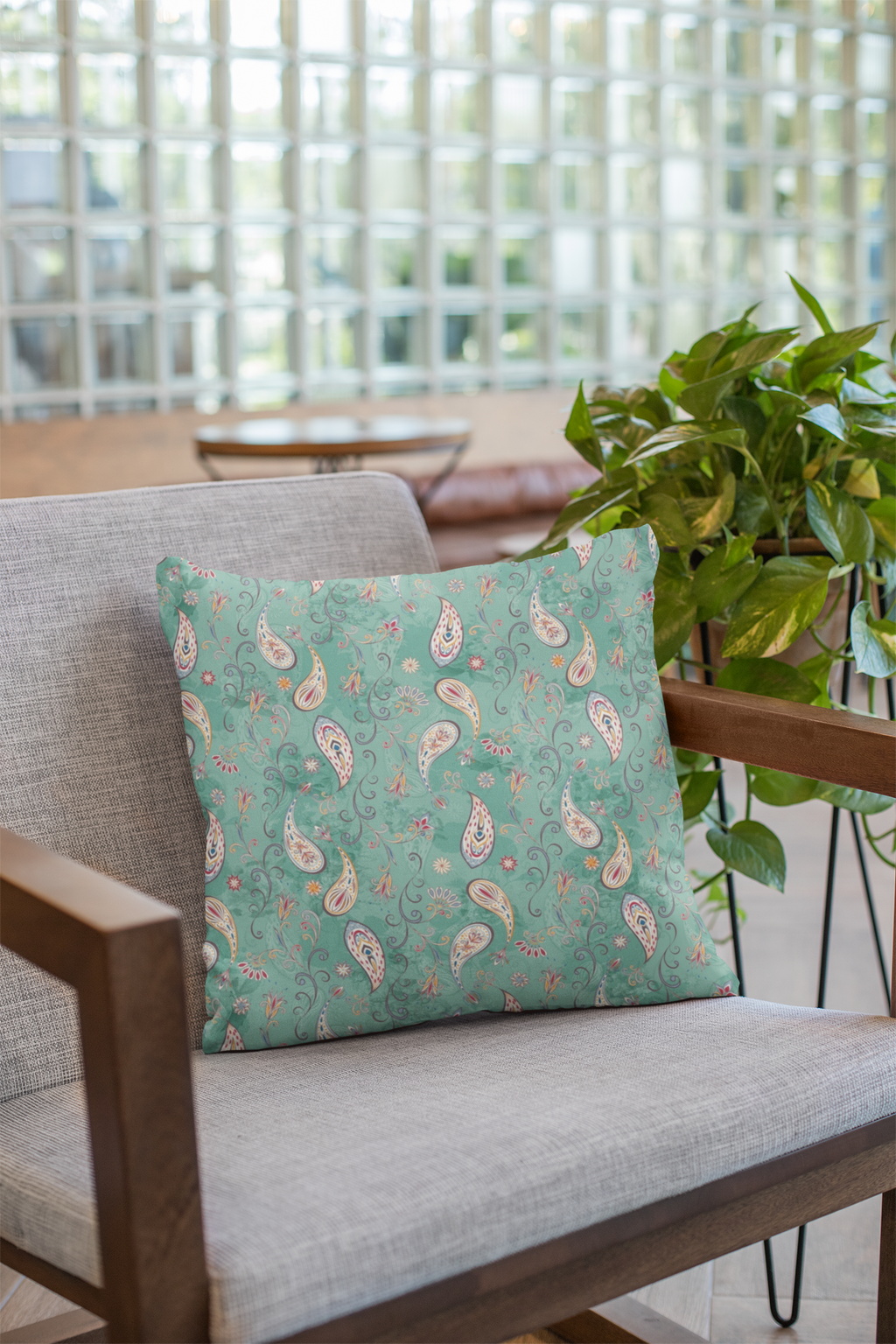 Pair of digital printed cushion covers #99 styled view | Myyra Jaipur