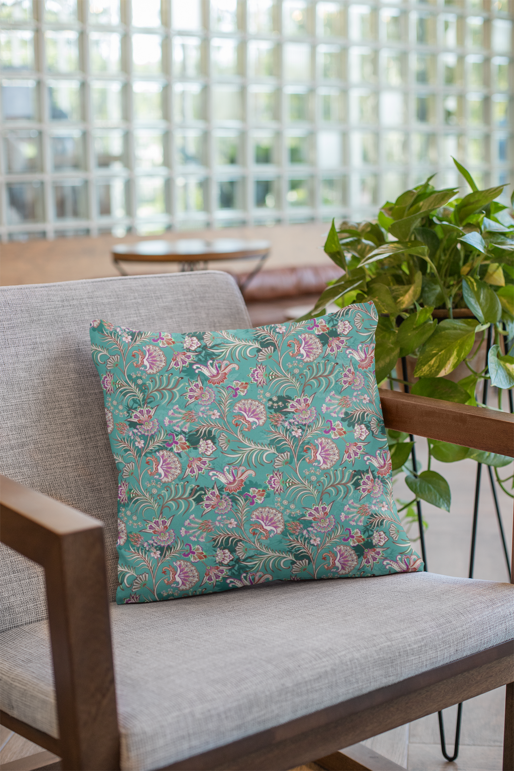 Close-up of digital print on cushion cover #101 | Myyra Jaipur