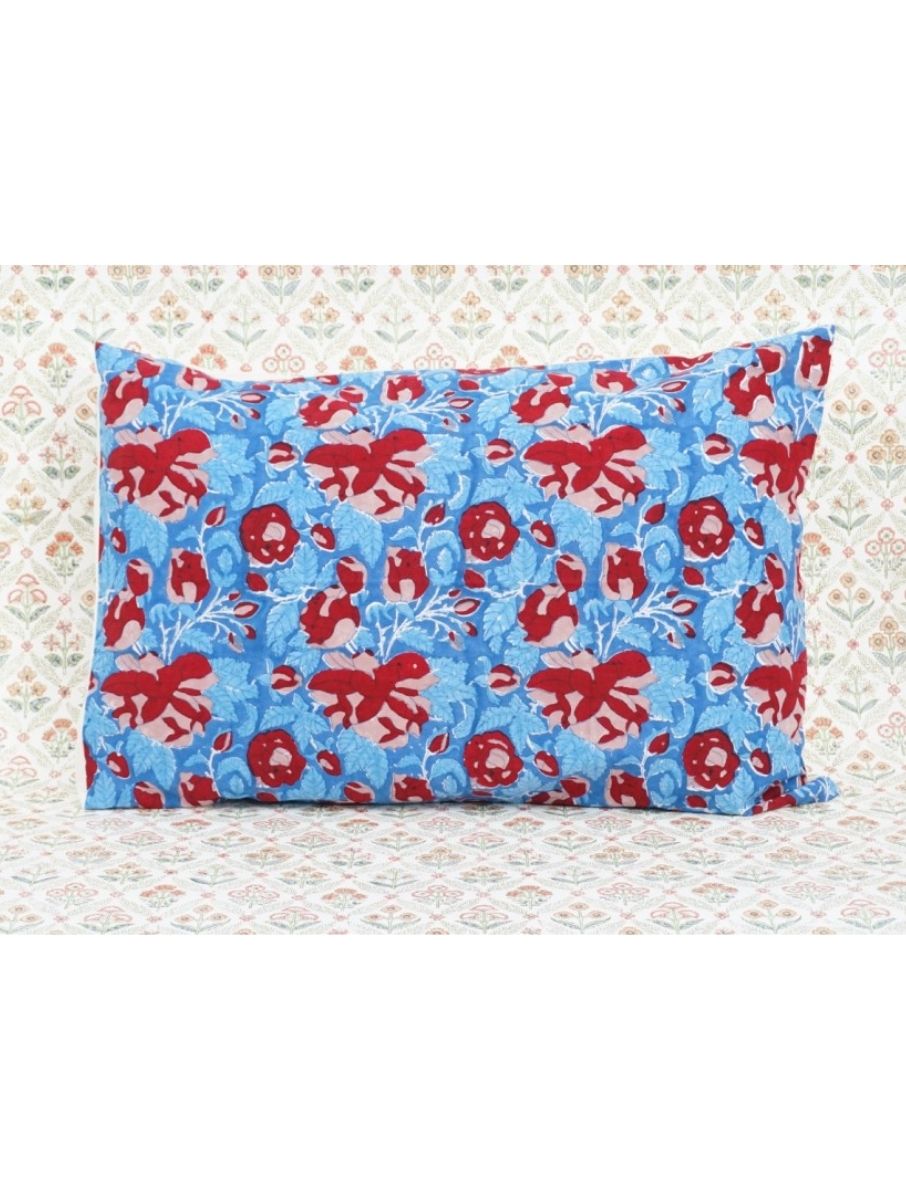 Hand block printed organic cotton pillow cover | Myyra Jaipur
