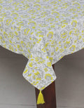 Hand block printed organic cotton table cover | Myyra Jaipur