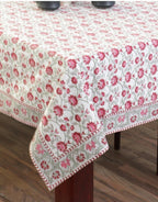 Hand block printed organic cotton table cover | Myyra Jaipur