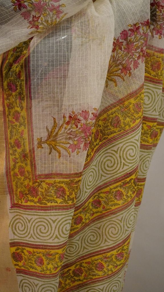 Saree Hand Block Printed Cotton