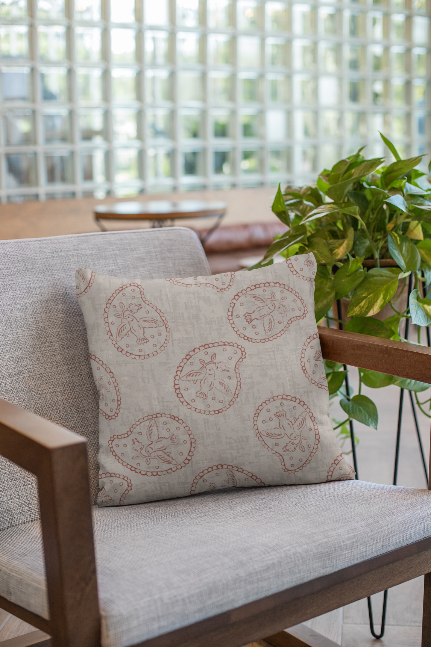 Close-up of digital print on cushion cover #178 | Myyra Jaipur