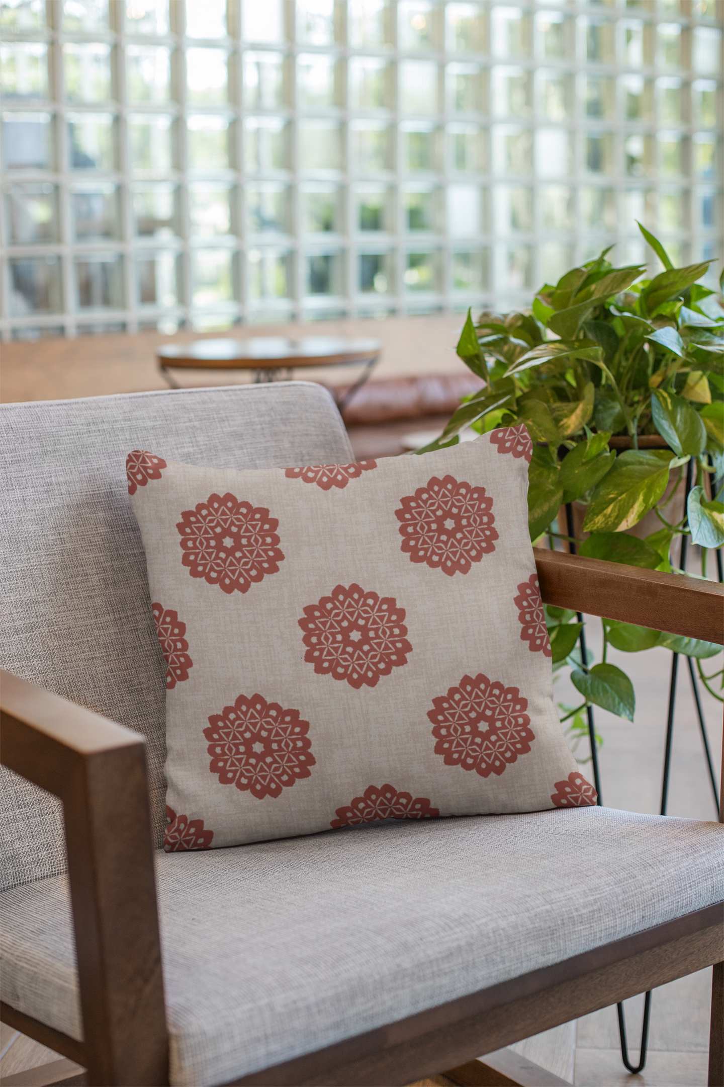 Close-up of digital print on cushion cover #140 | Myyra Jaipur