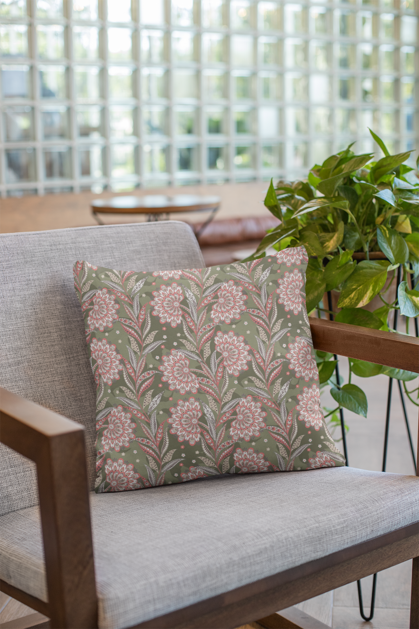 Close-up of digital print on cushion cover #16 | Myyra Jaipur