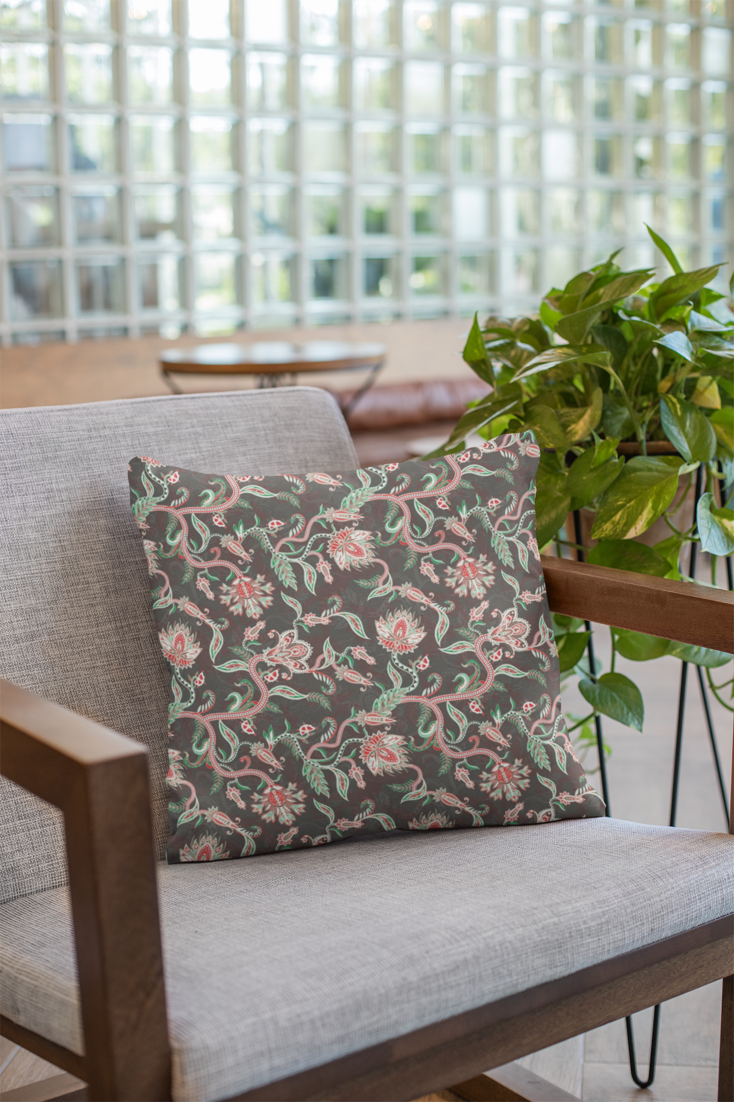 Close-up of digital print on cushion cover #12 | Myyra Jaipur