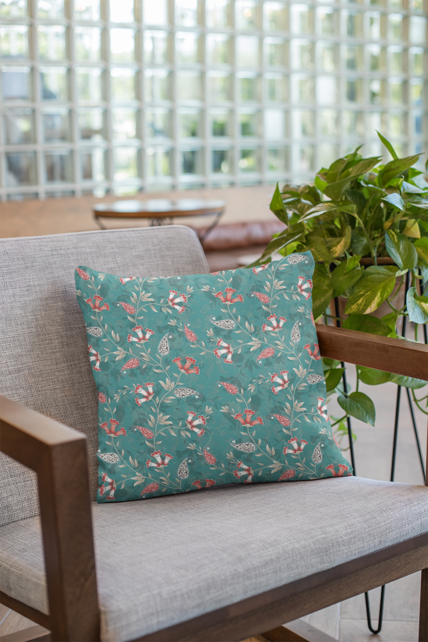 Close-up of digital print on cushion cover #14 | Myyra Jaipur