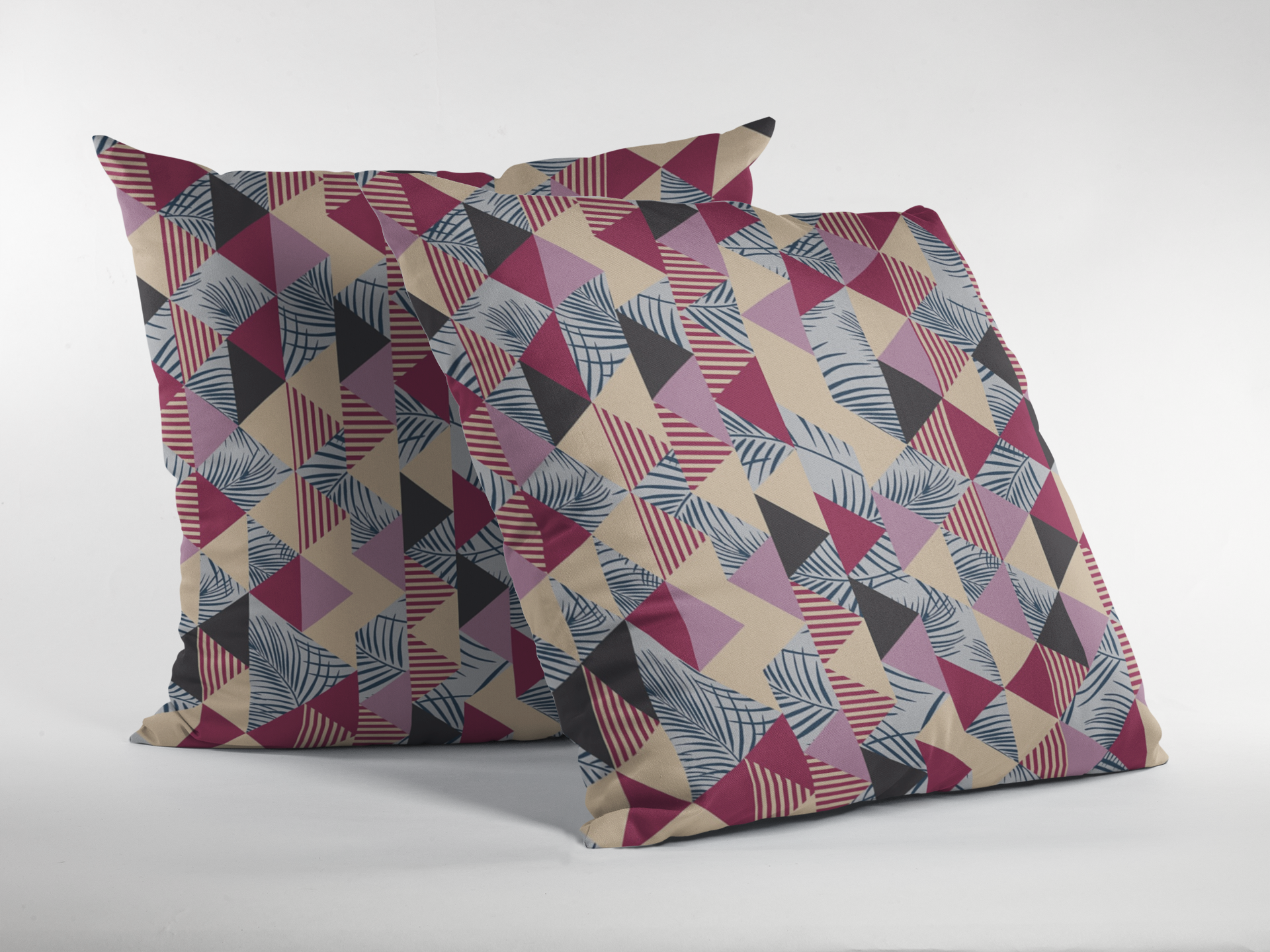 Pair of digital printed cushion covers #122 styled view | Myyra Jaipur