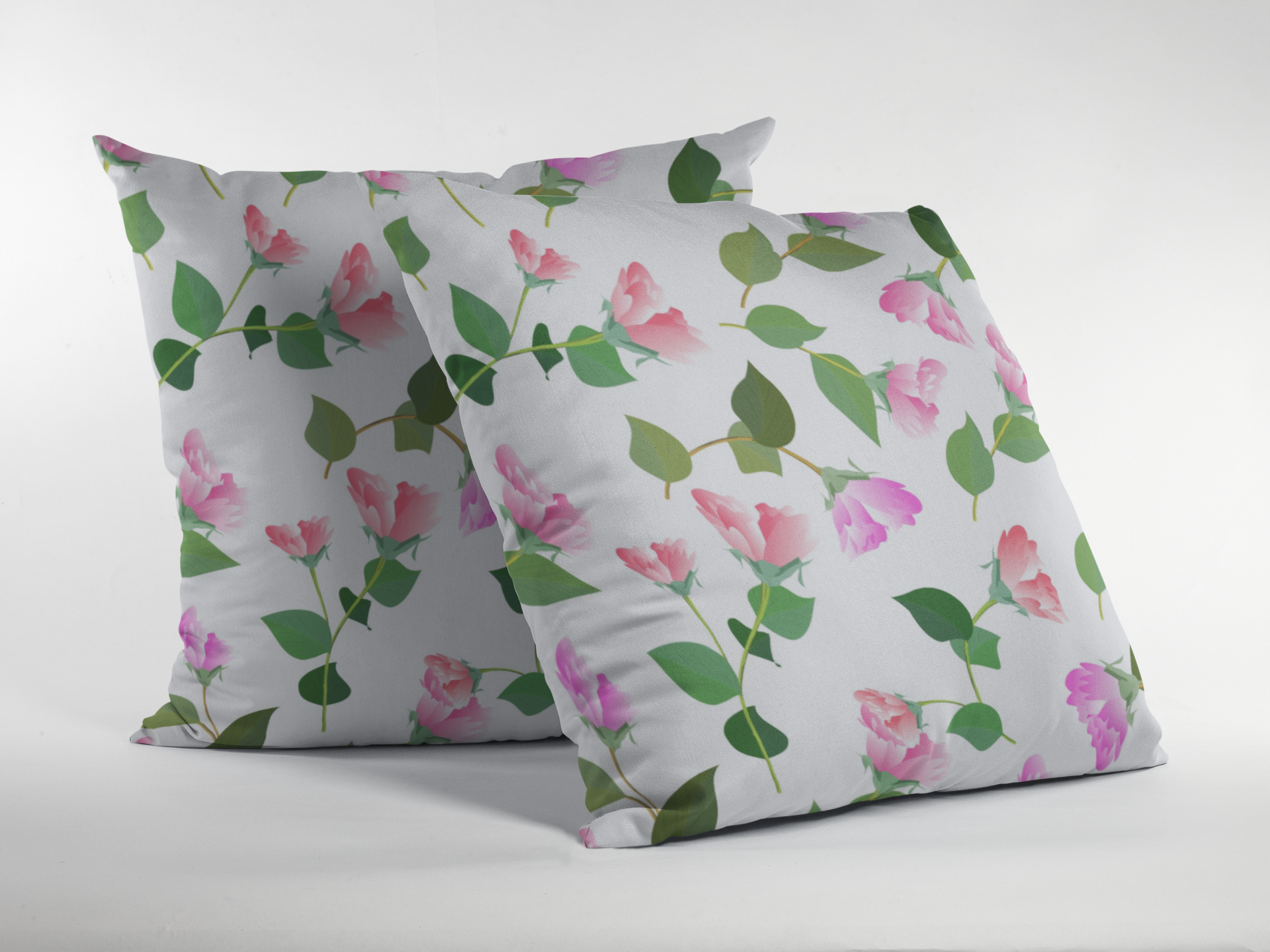 Pair of digital printed cushion covers #123 styled view | Myyra Jaipur
